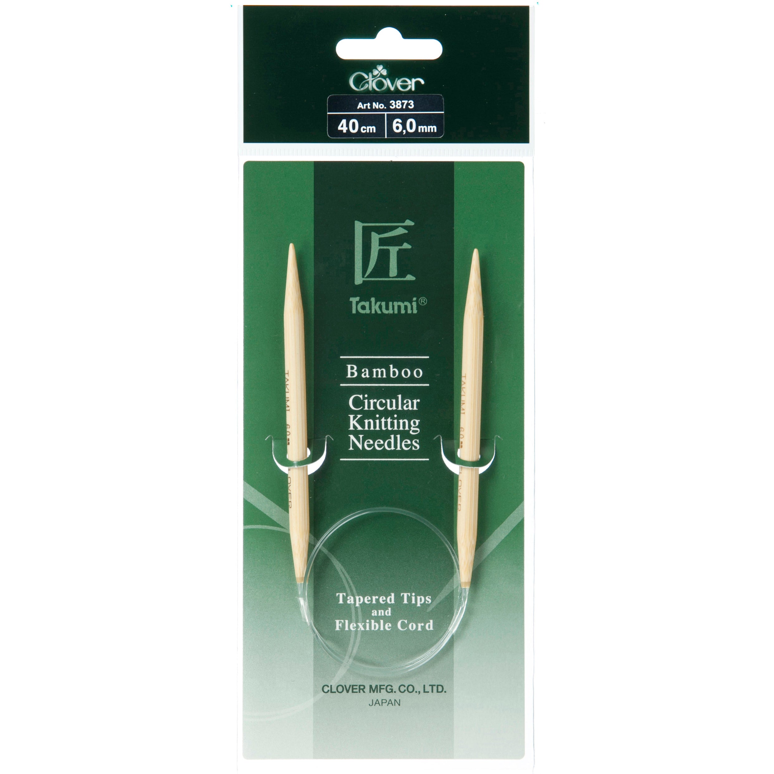 Clover Fixed Circular Knitting Needles - Takumi Bamboo - 40cm