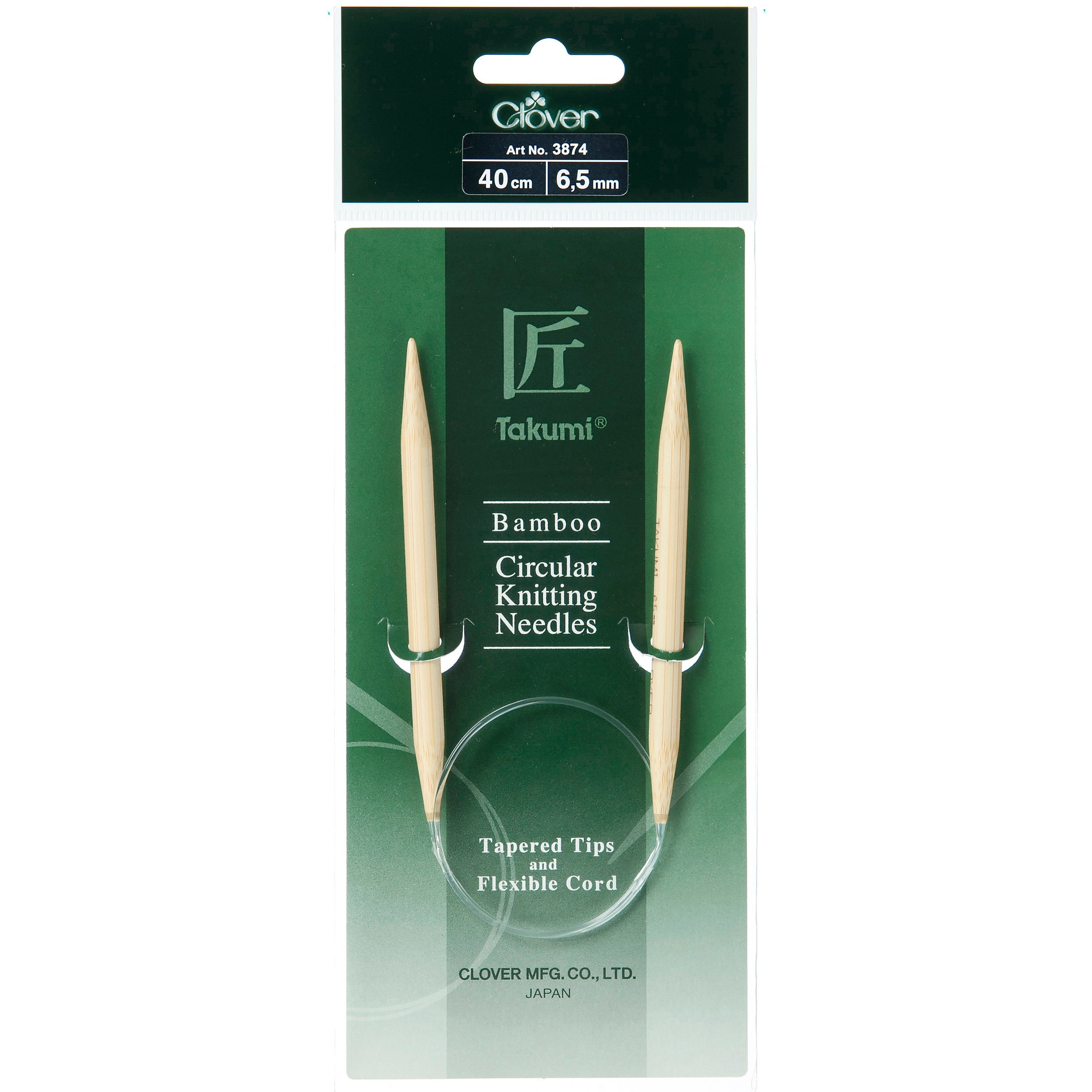 Clover Fixed Circular Knitting Needles - Takumi Bamboo - 40cm