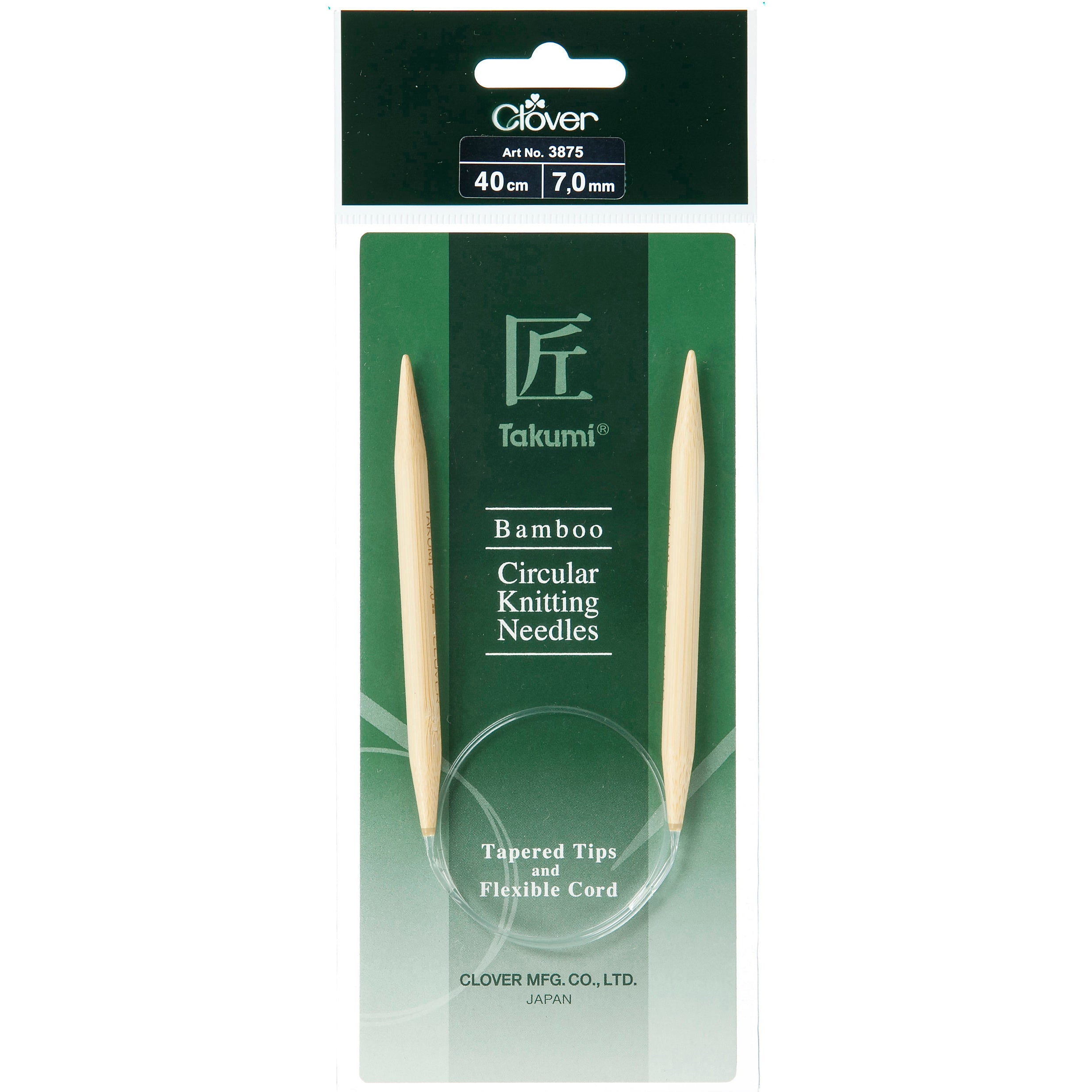 Clover Fixed Circular Knitting Needles - Takumi Bamboo - 40cm