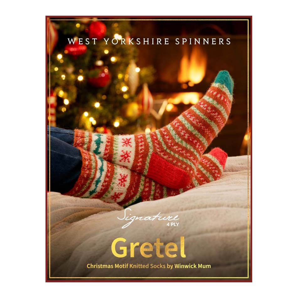 WYS Gretel – Strickmuster für Socken mit Weihnachtsmotiv (PDF-Download)