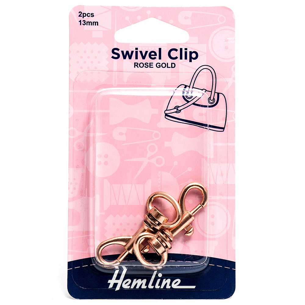 Rose Gold Swivel Clips 13mm - 2 pack