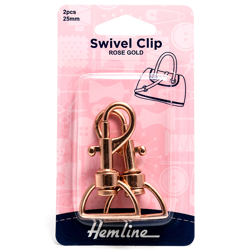 Rose Gold Swivel Clips 25mm - 2 pack