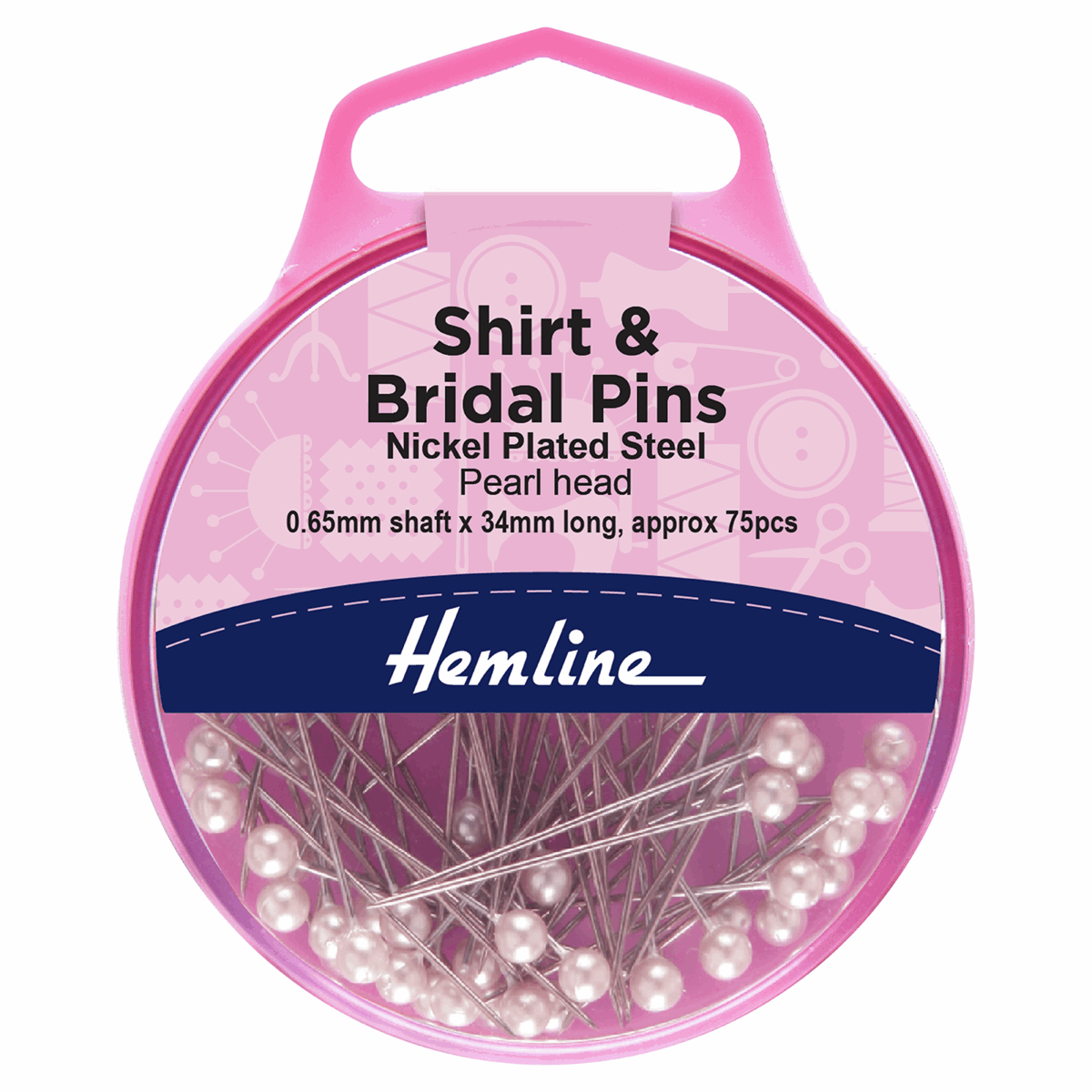 Hemline Braut- und Hemdnadeln – 34 mm (75er-Pack)