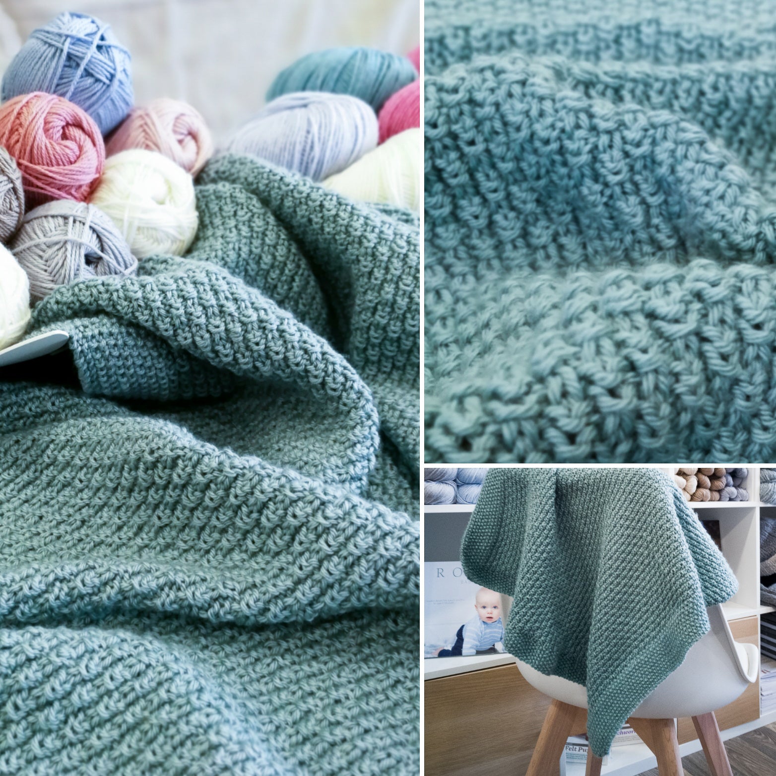 Scottish Raindrops Baby Blanket by Tilde Olsen (PDF pattern)