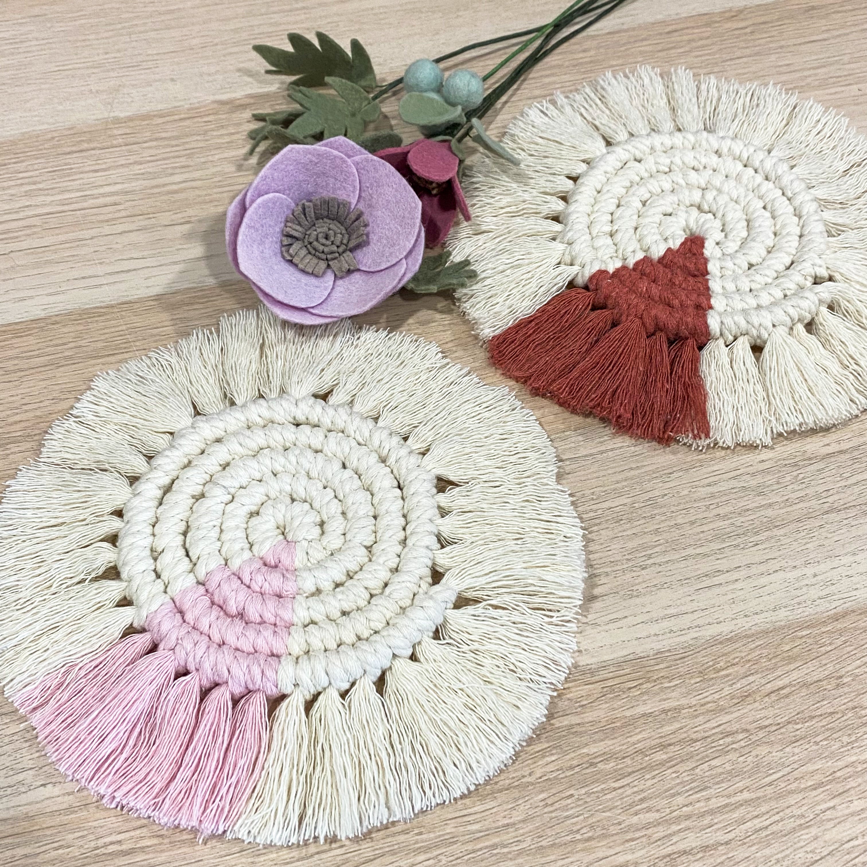 Macramé Coaster Craft Kit - Two Colours