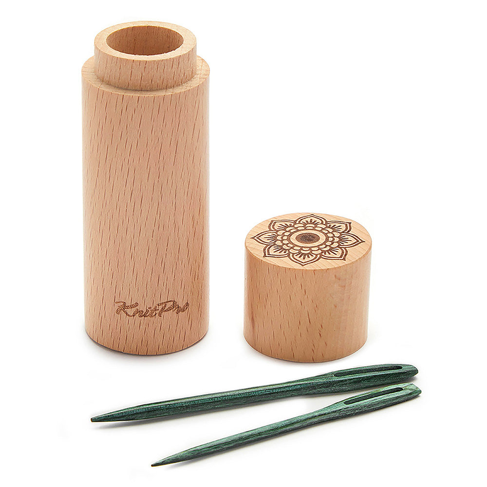 KnitPro Wooden Darning Needles with Beech Wood Container - The Mindful Collection