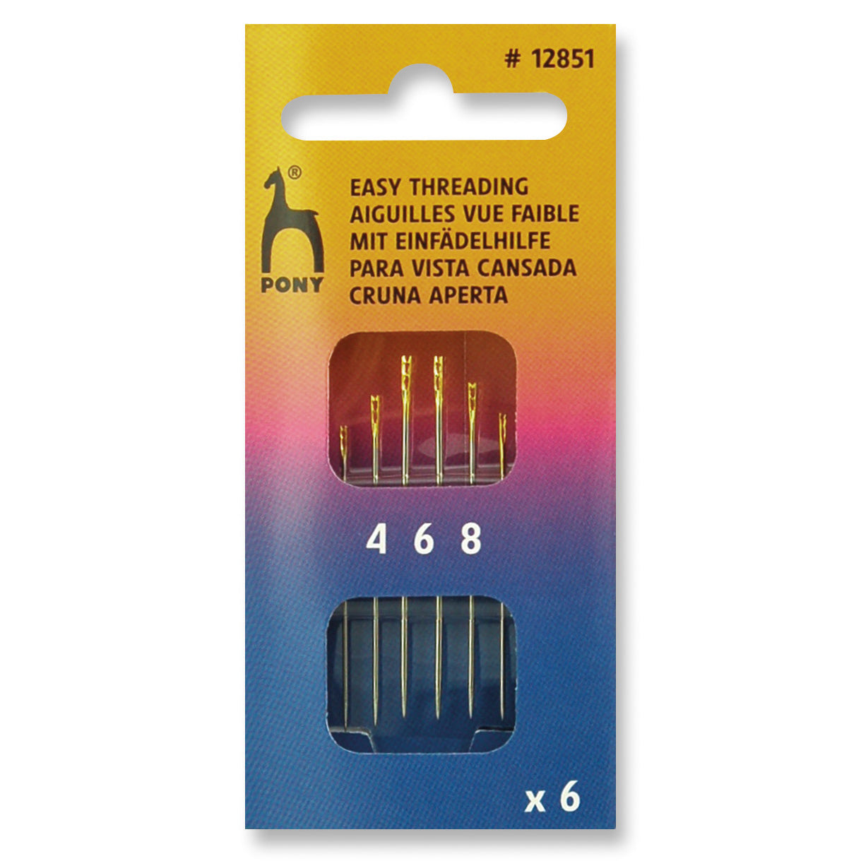 Pony Gold Eye Easy Threading Sewing Needles