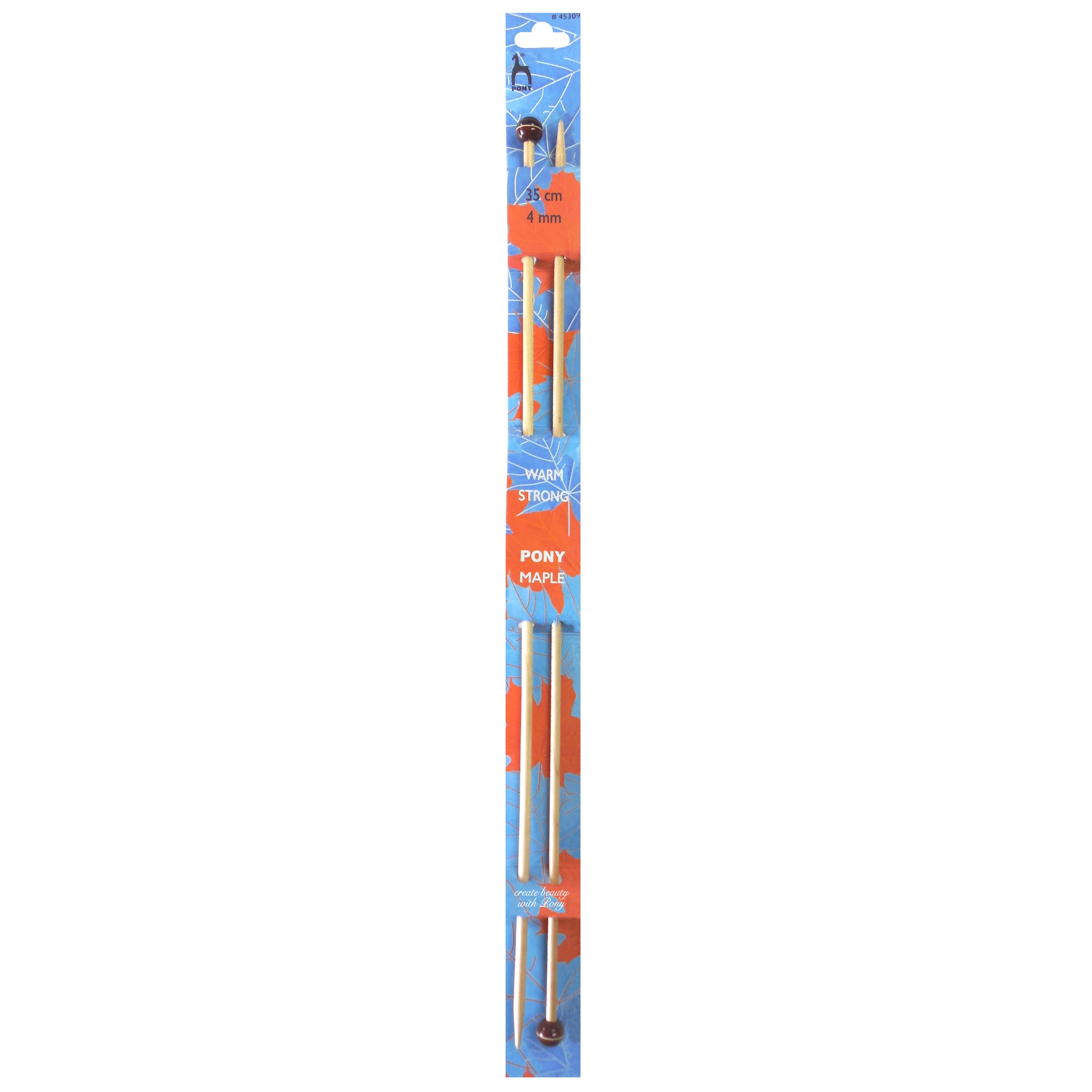 Pony Single Point Knitting Needles - Maple - 35cm