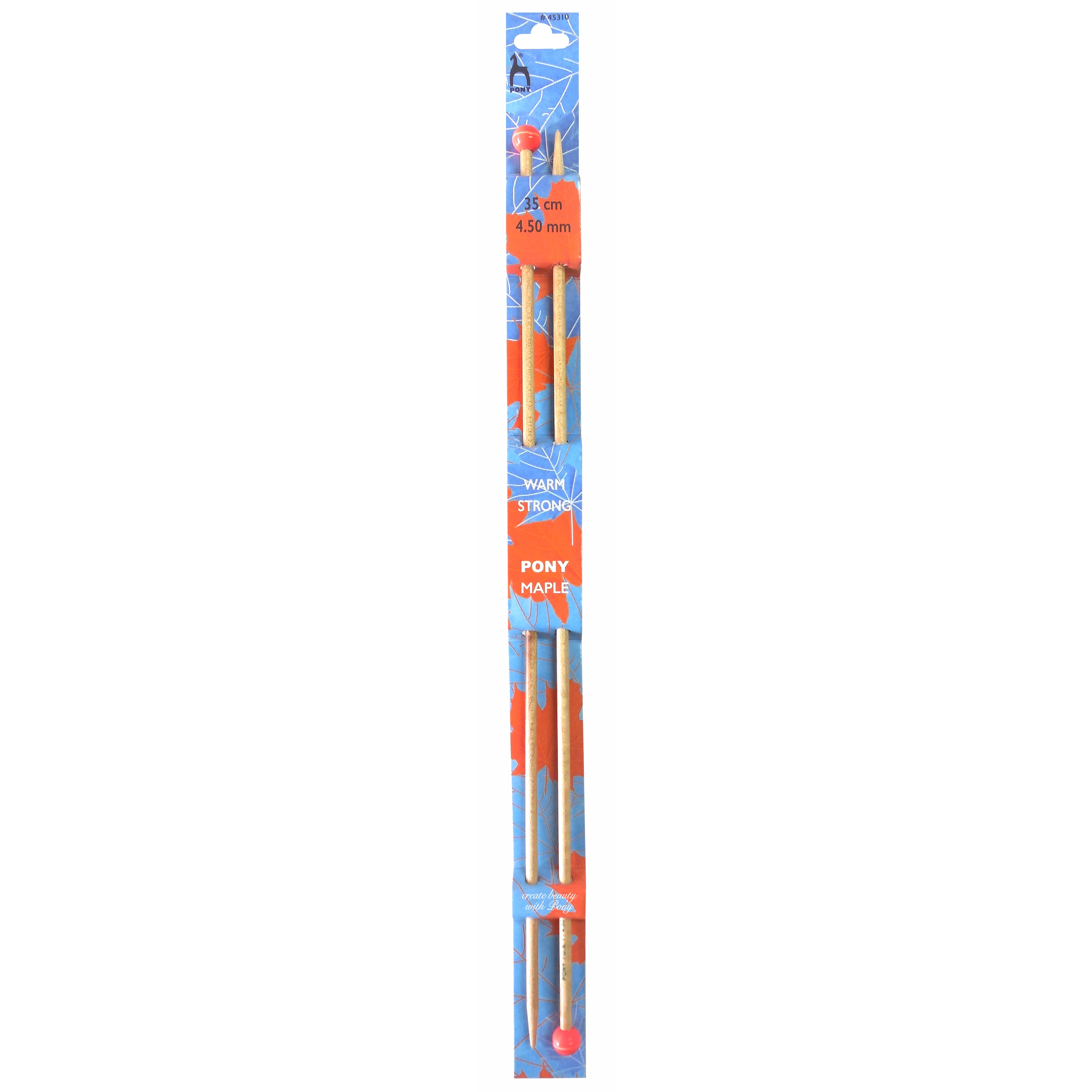 Pony Single Point Knitting Needles - Maple - 35cm