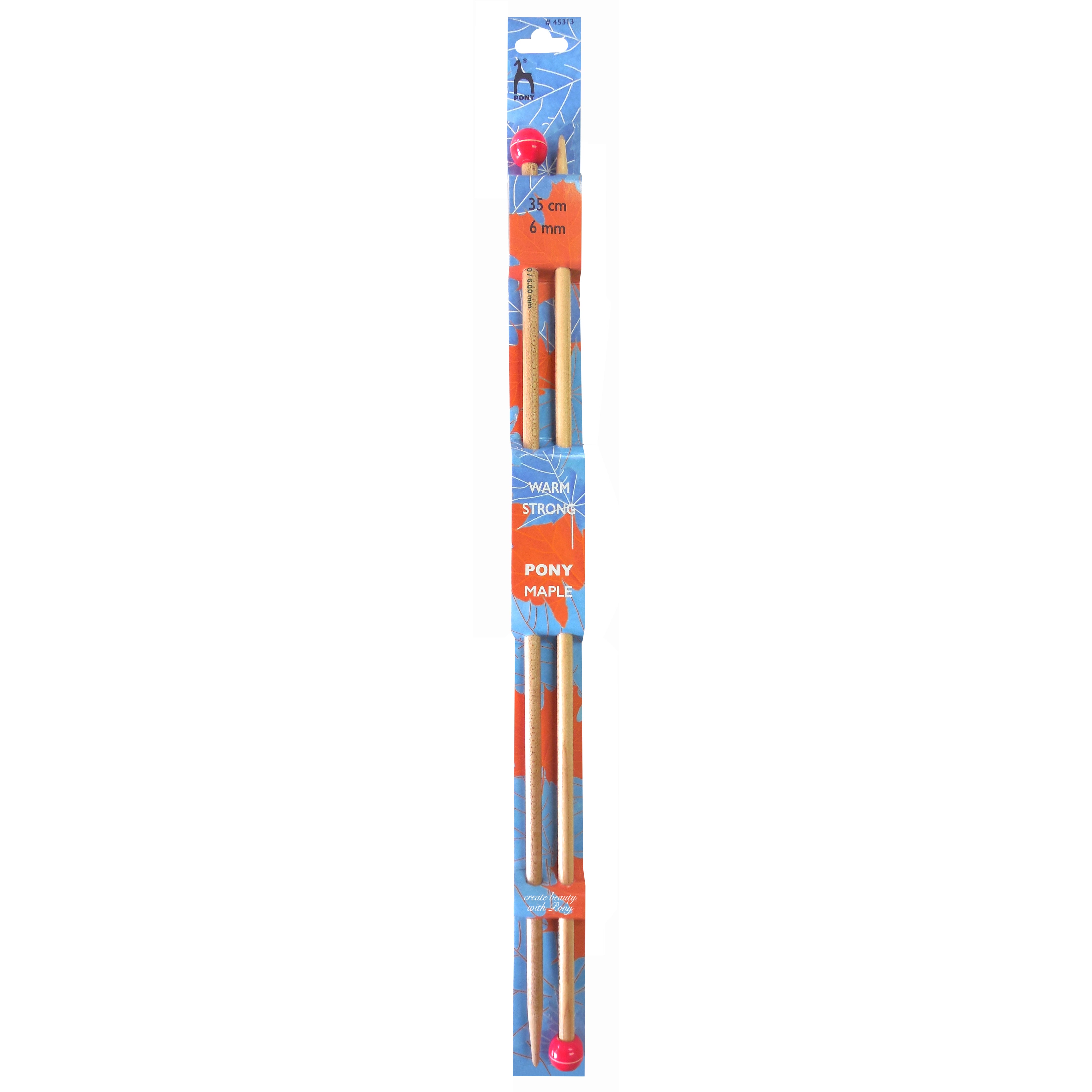 Pony Single Point Knitting Needles - Maple - 35cm