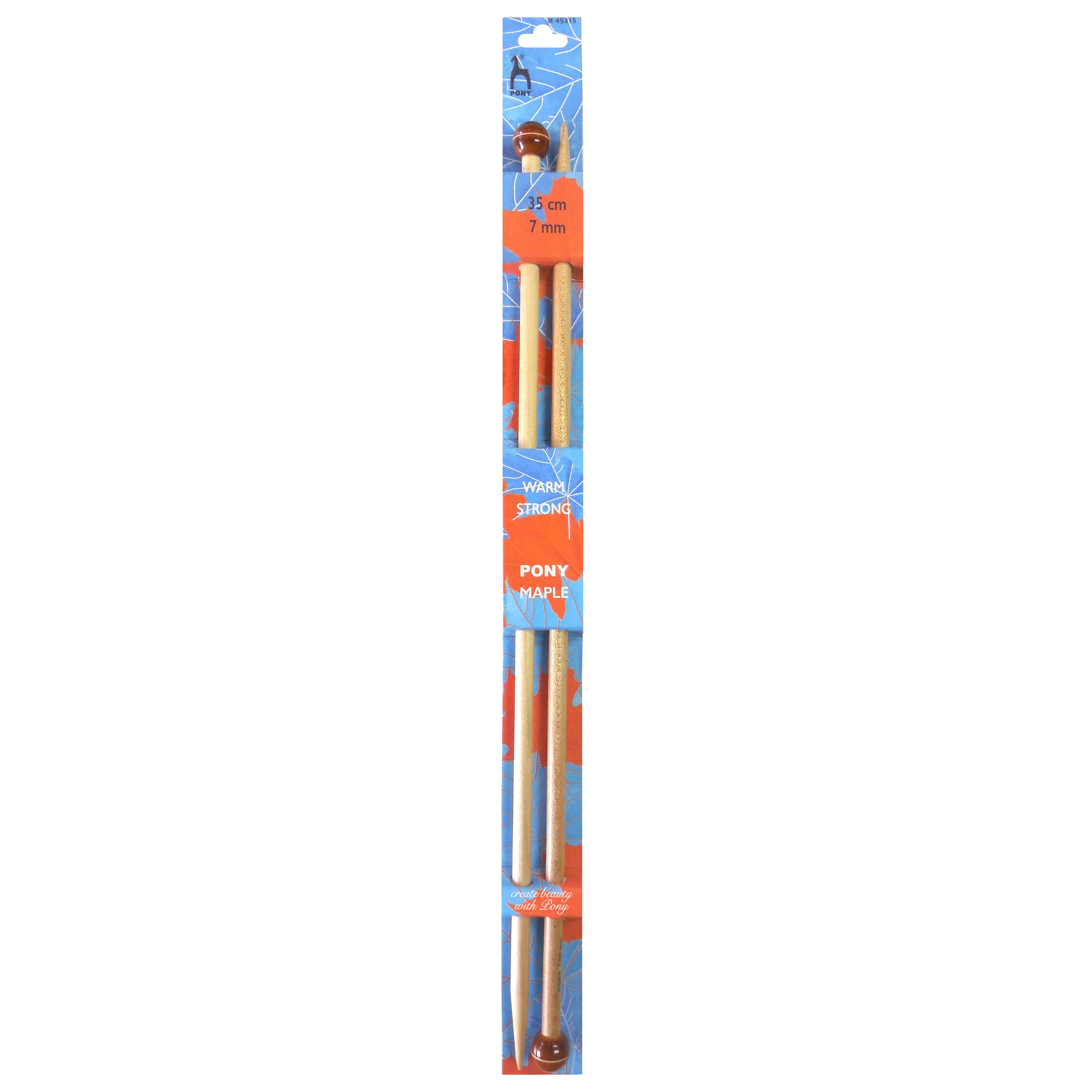 Pony Single Point Knitting Needles - Maple - 35cm