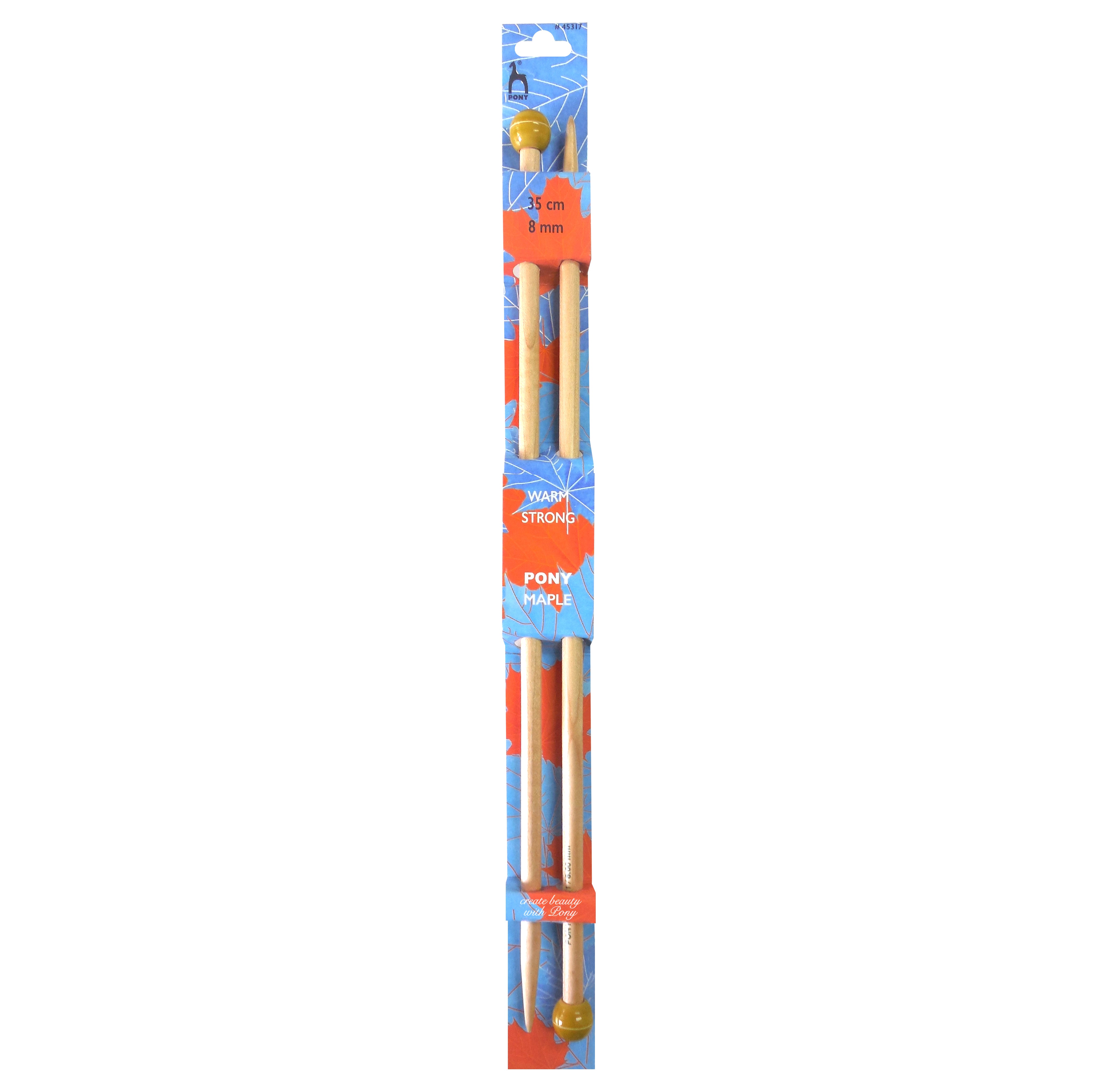 Pony Single Point Knitting Needles - Maple - 35cm