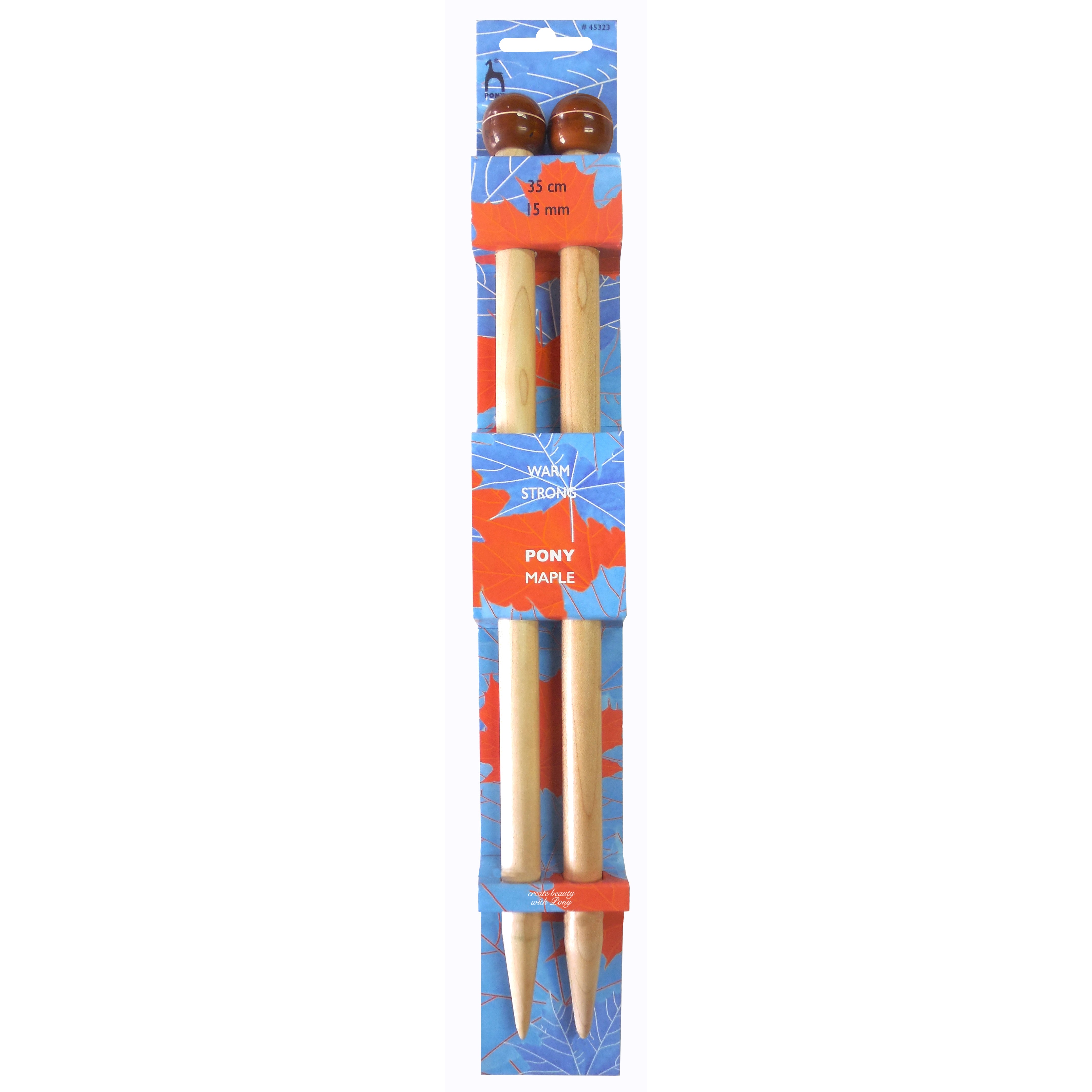 Pony Single Point Knitting Needles - Maple - 35cm