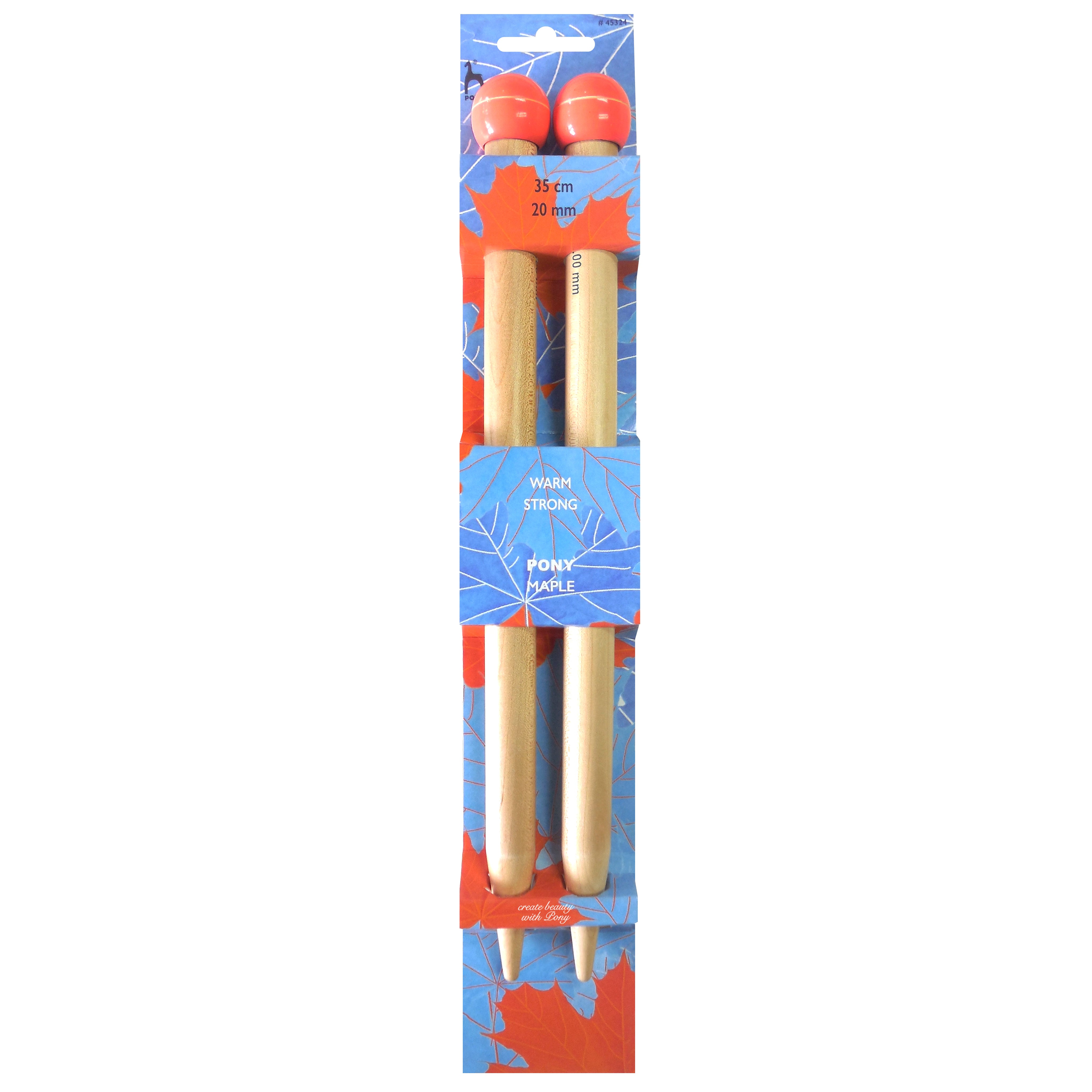 Pony Single Point Knitting Needles - Maple - 35cm