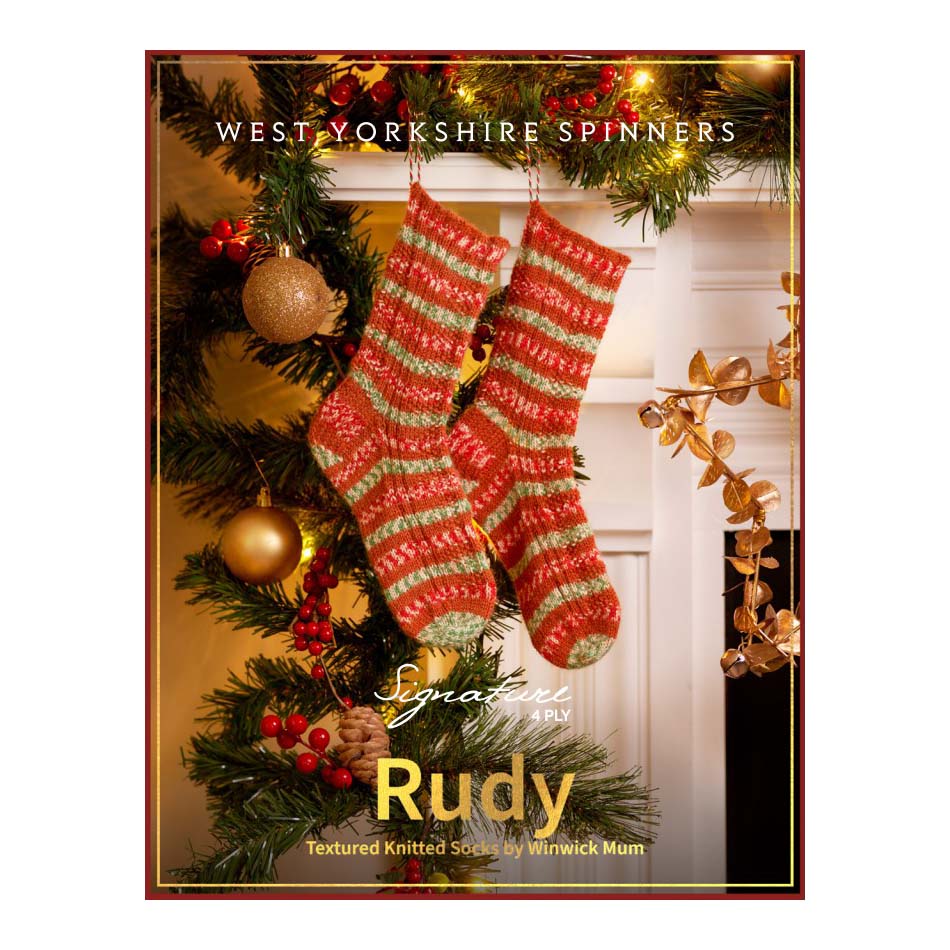 WYS Rudy – Strukturiertes Strickmuster für Weihnachtssocken (PDF-Download)