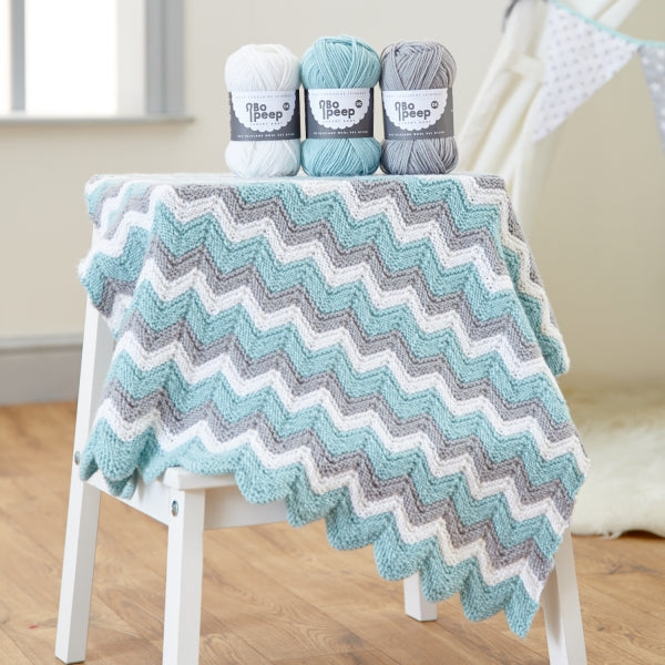 WYS Strickmuster für Babydecke im Zickzackmuster