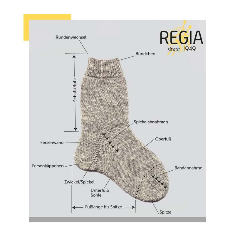 Anleitungsmuster für Regia-Socken (PDF-Download)