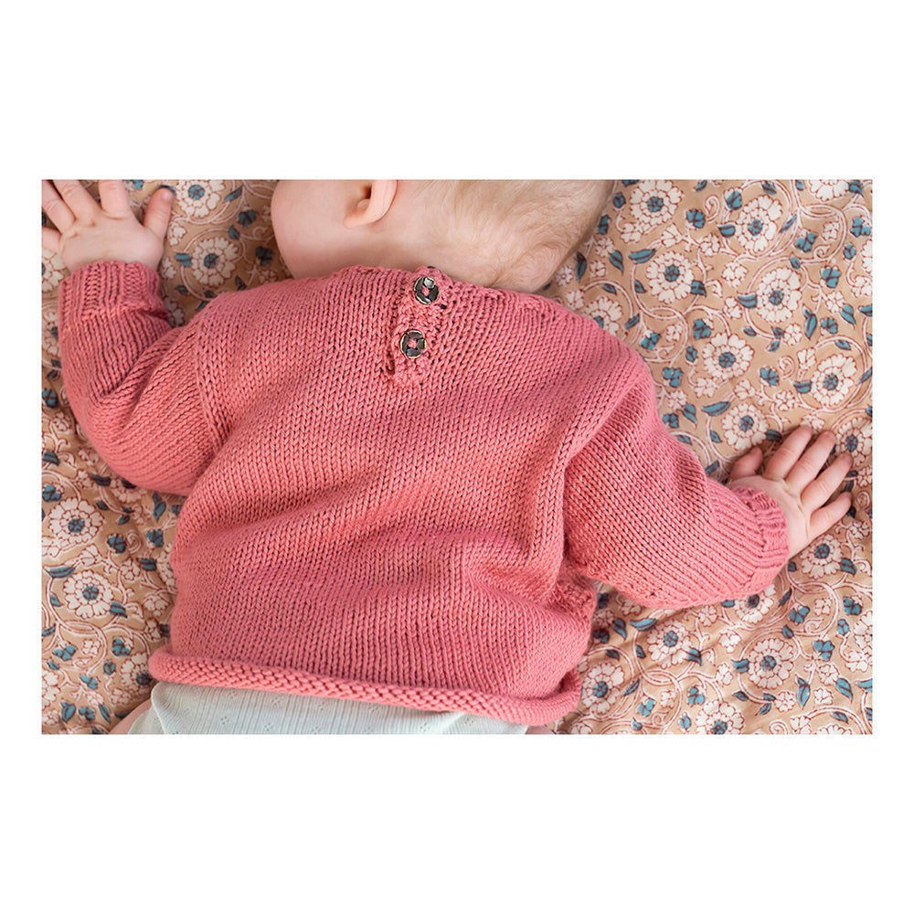 Babypullover mit Sonnenflecken – Strickmuster (PDF-Download) 