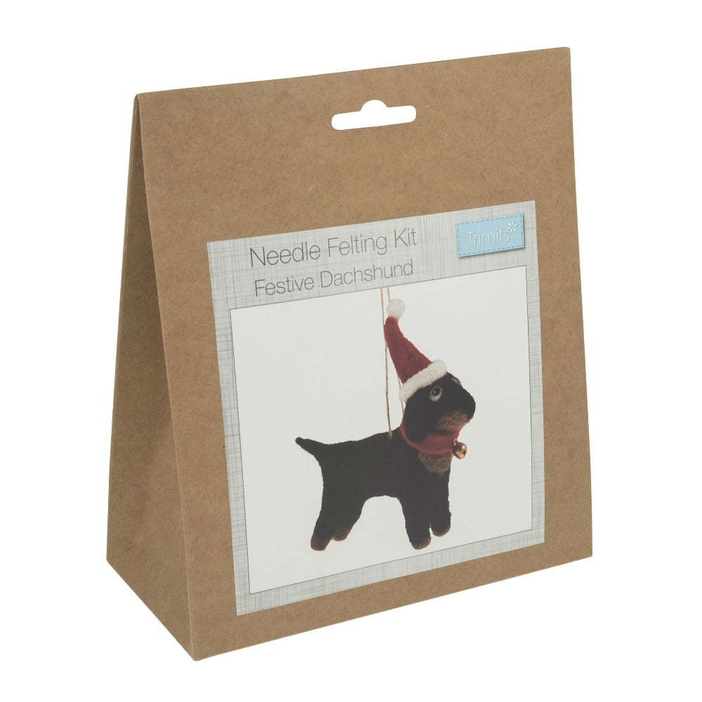 Trimits Make Your Own Needle Felting Kit Festive Dachshund