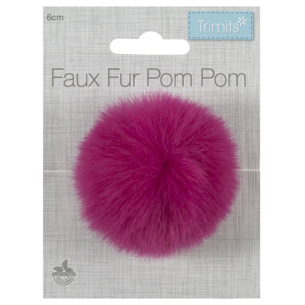 Trimits Faux Fur Pom Pom 6cm