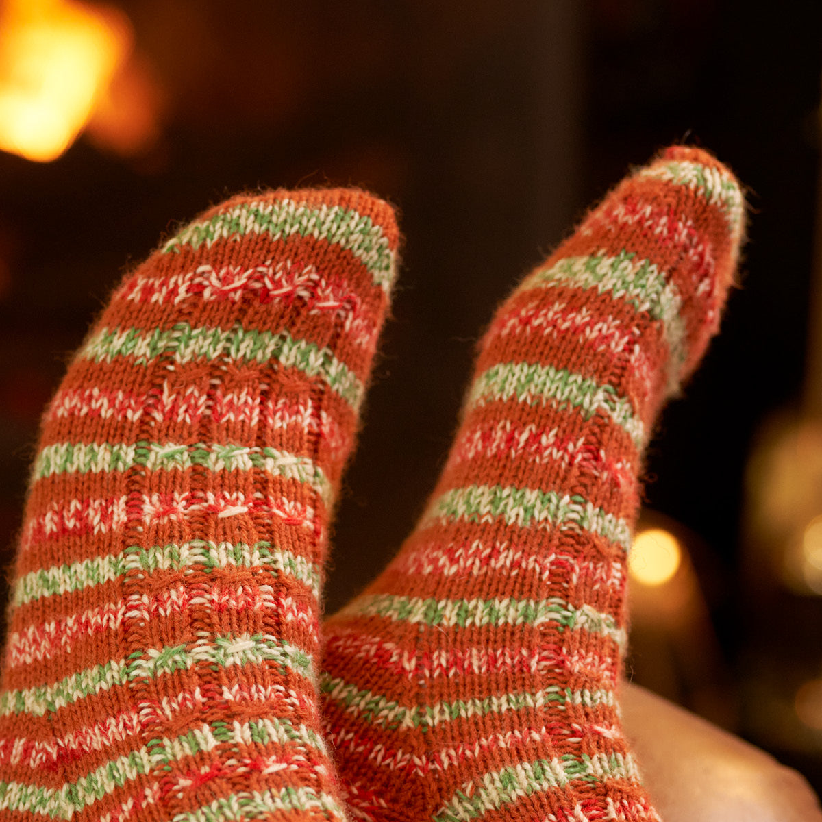 WYS Hansel - Mock Cable Knitted Christmas Sock Pattern (PDF Download)