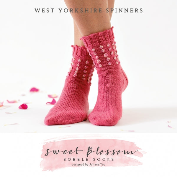 WYS Sweet Blossom Bommel-Sockenmuster (PDF-Download)